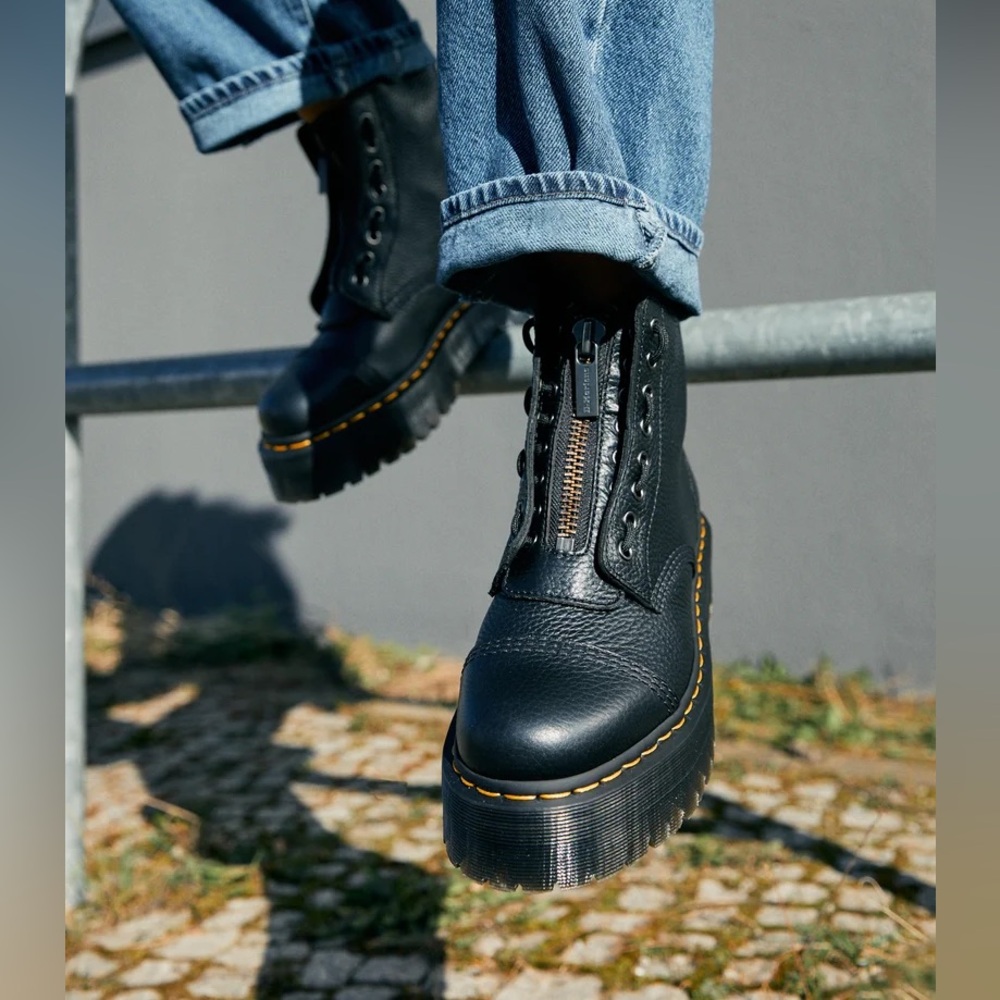 SINCLAIR MILLED NAPPA LEATHER PLATFORM BOOTS